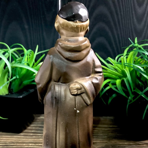 Vintage Decorama Monk Friar Chalkware Figurine | Made In Japan 6” - Picture 5 of 10